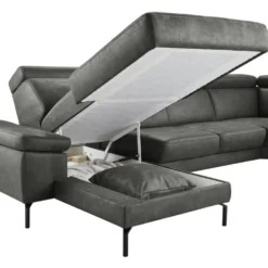 Hoekbank rechts Tusari Microleder antraciet excellent comfort