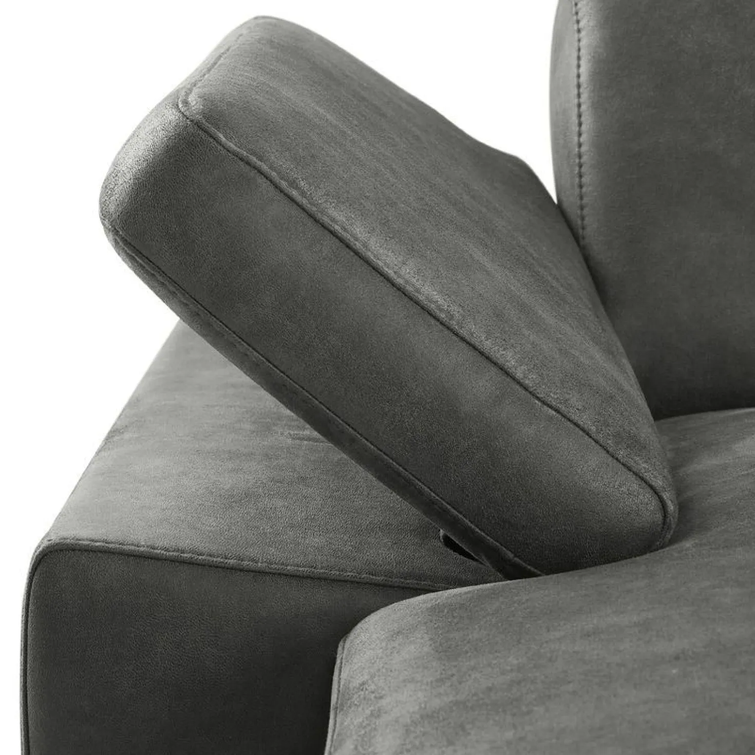 Hoekbank rechts Tusari Microleder antraciet premium comfort