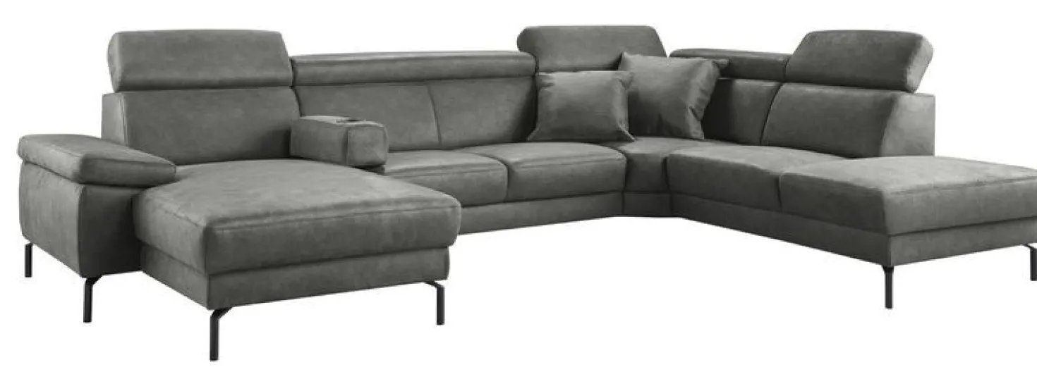 Hoekbank rechts Tusari Microleder antraciet basic comfort