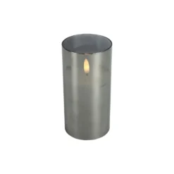Kaars Caposele LED large grijs glas rond