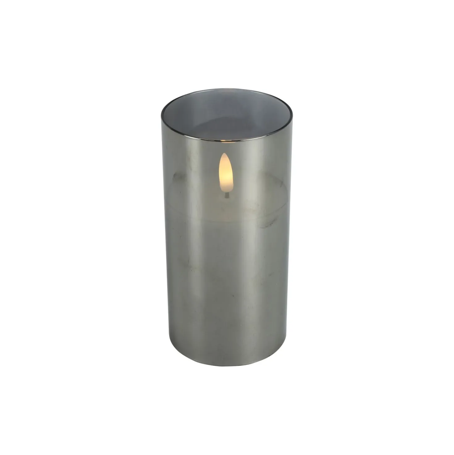 Kaars Caposele LED large grijs glas rond