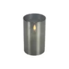 Kaars Caposele LED medium grijs glas rond