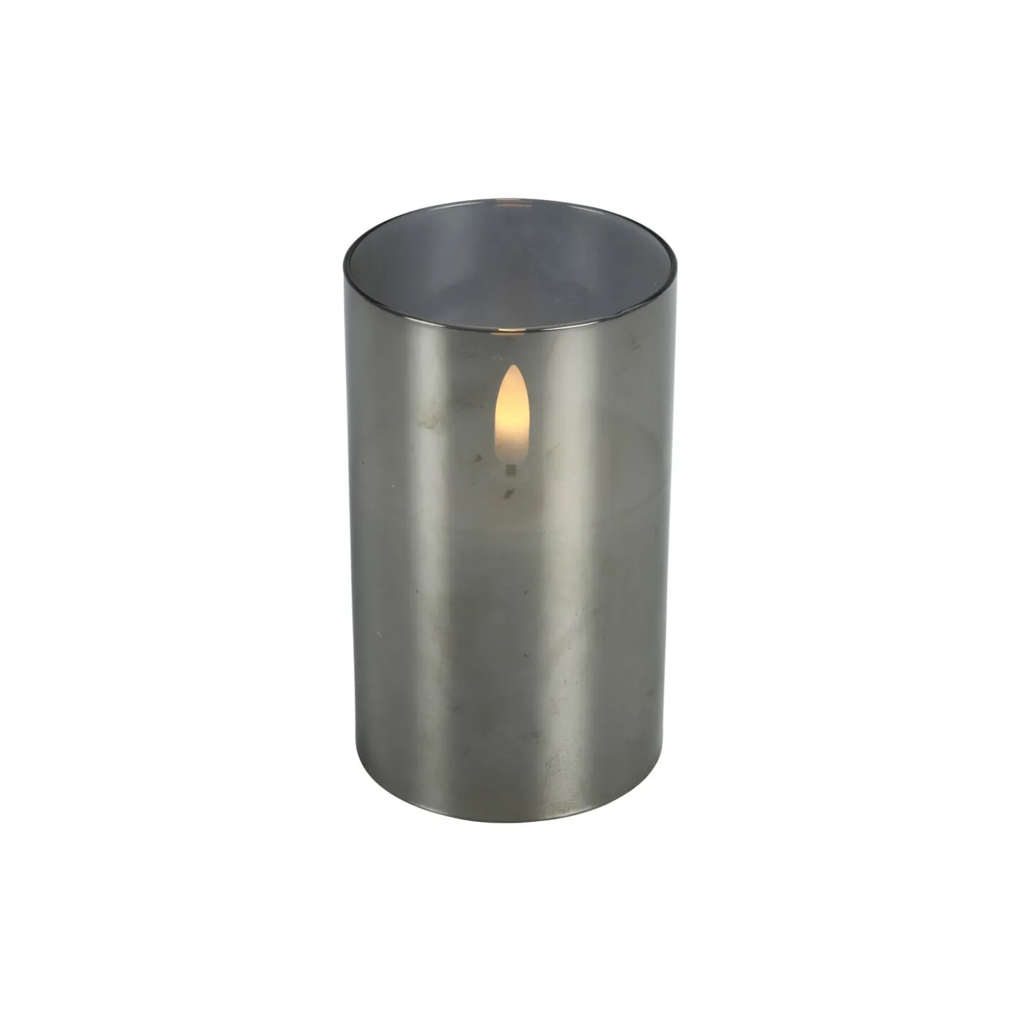 Kaars Caposele LED medium grijs glas rond