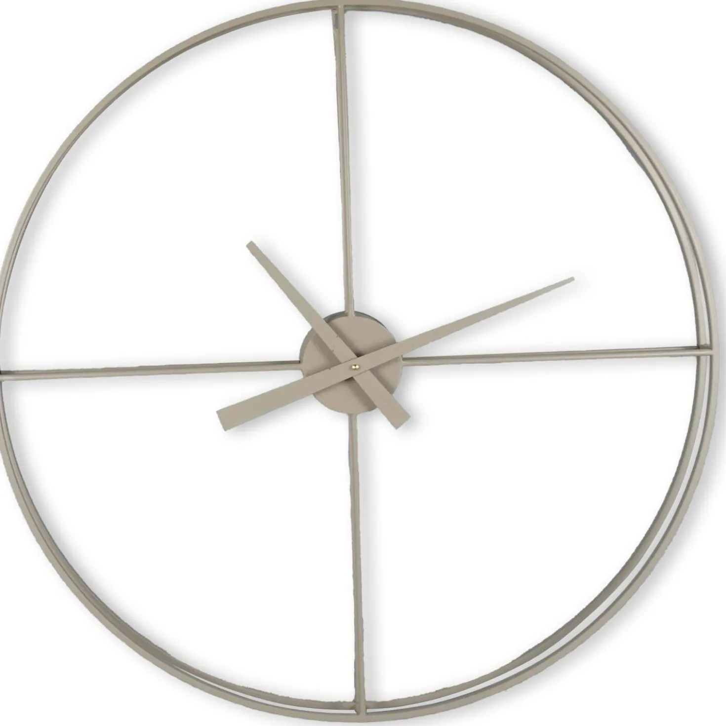 Klok Nimar Metaal rond 80cm taupe strak dessin 61