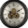Klok Nimar Metaal rond 60cm zwart beige dessin 41