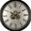Klok Nimar Metaal rond 80cm zwart beige dessin 42
