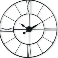 Klok Nimar Metaal rond 80cm zwart strak dessin 63