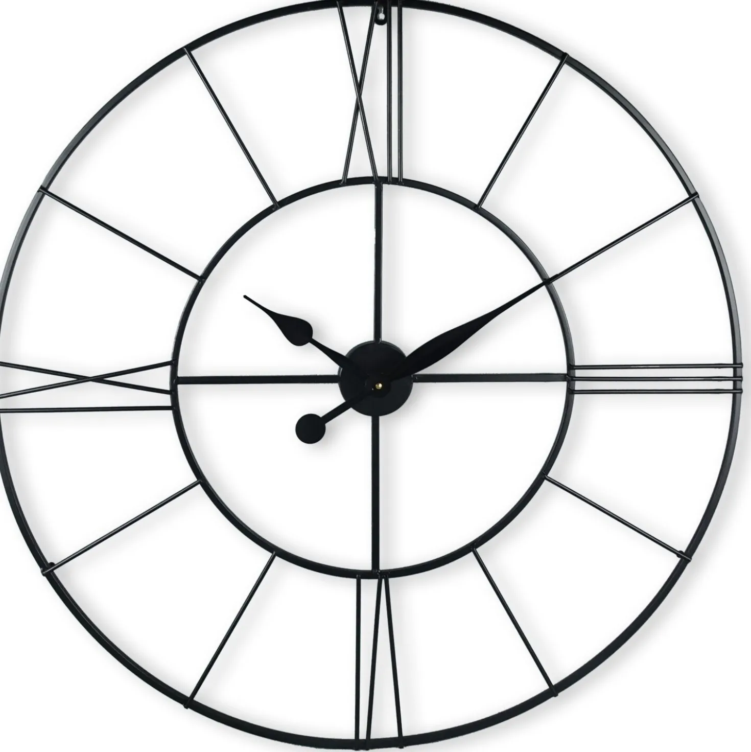 Klok Nimar Metaal rond 80cm zwart strak dessin 63