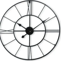 Klok Nimar Metaal rond 60cm zwart strak dessin 62