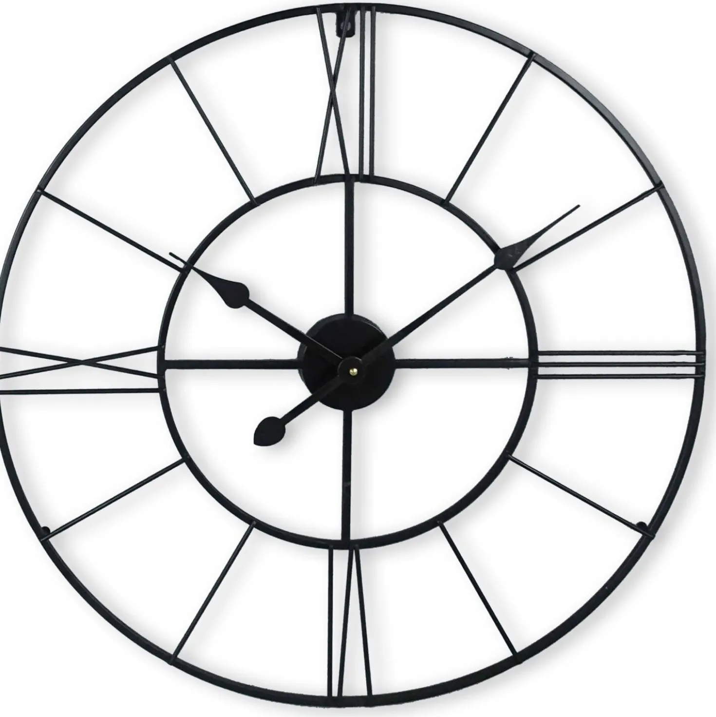 Klok Nimar Metaal rond 60cm zwart strak dessin 62