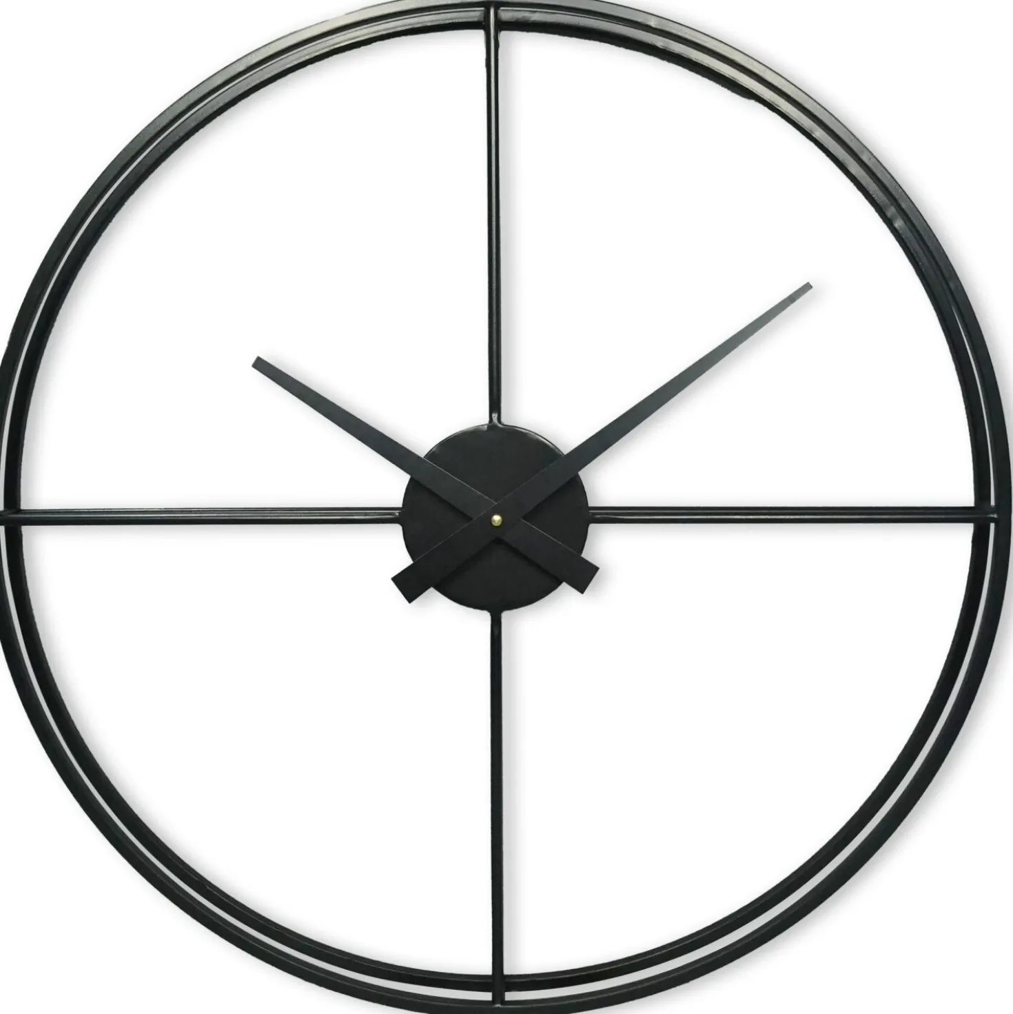 Klok Nimar Metaal rond 60cm zwart strak dessin 60