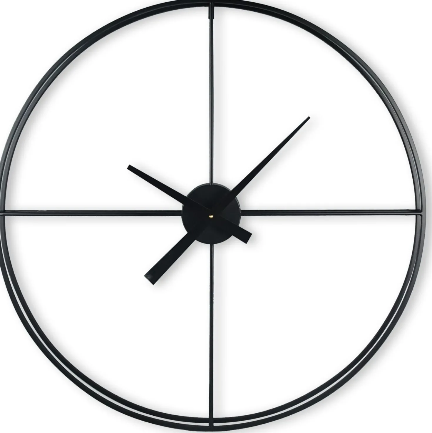Klok Nimar Metaal rond 80cm zwart strak dessin 61