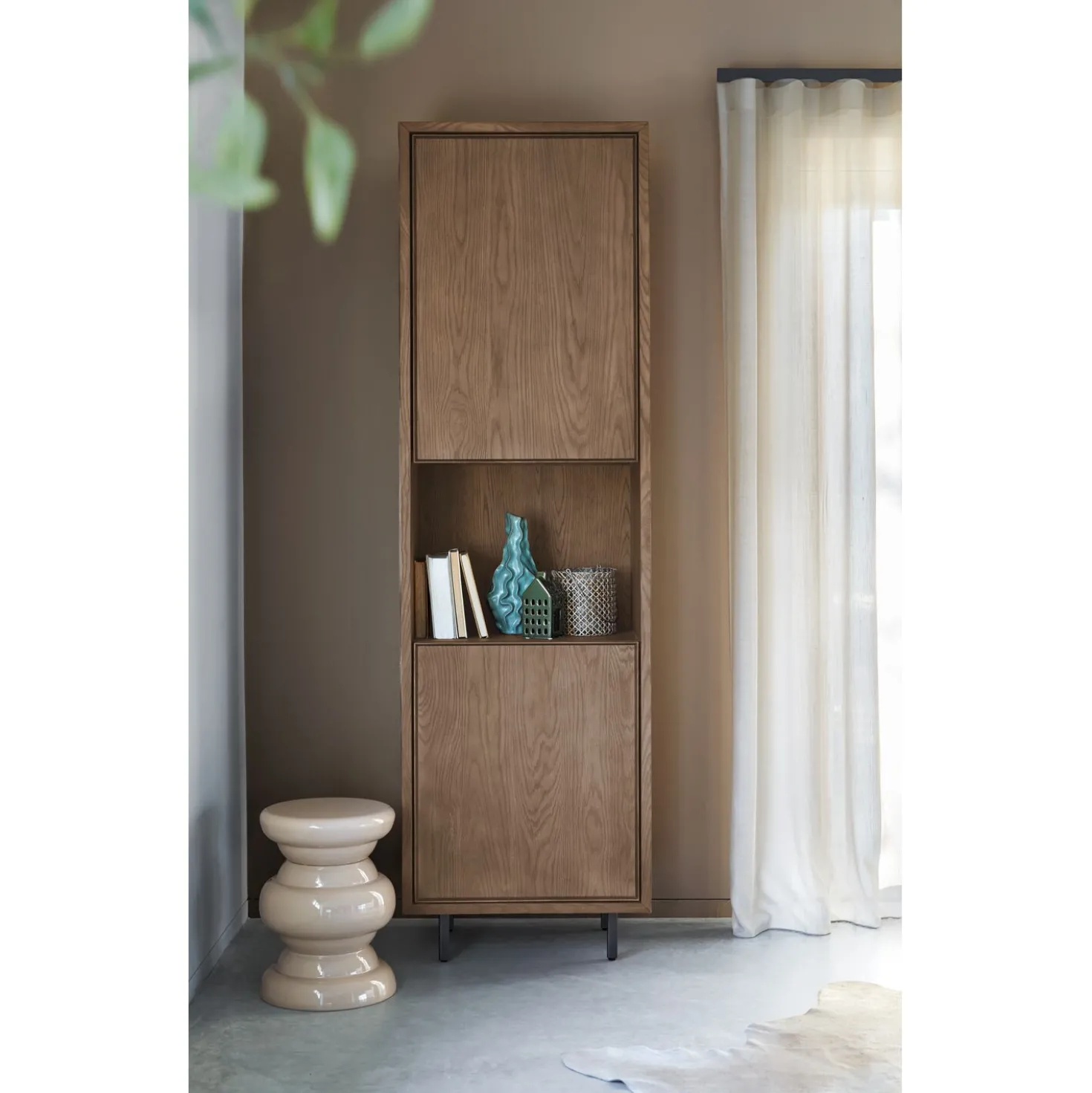 Opbergkast Calvo 202x060x040 cm bruin