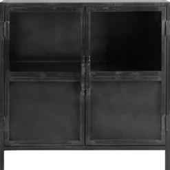 Opbergkast CARPINO (90 CM) metaal glas