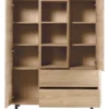 Opbergkast Lirona Old oak 2 deuren, 2 lades, 3 open vakken