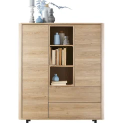 Opbergkast Lirona Old oak 2 deuren, 2 lades, 3 open vakken