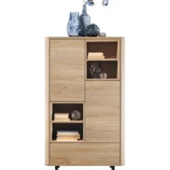 Opbergkast Lirona Old oak 2 deuren, 1 lade, 4 open vakken