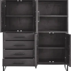 Opbergkast Piastra 126 cm zwart