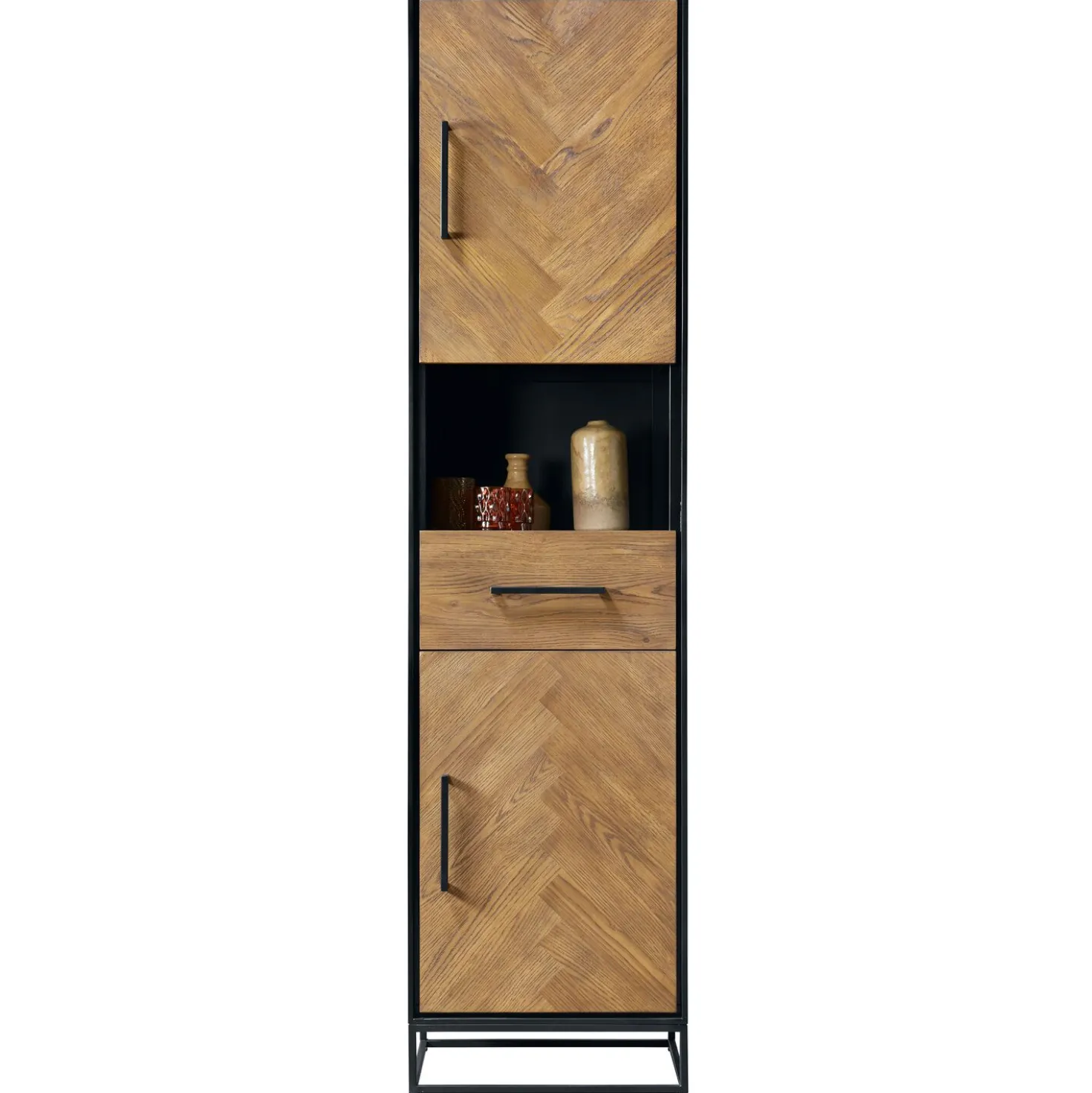 Opbergkast Vinito (49 CM) eiken fineer zwart/naturel
