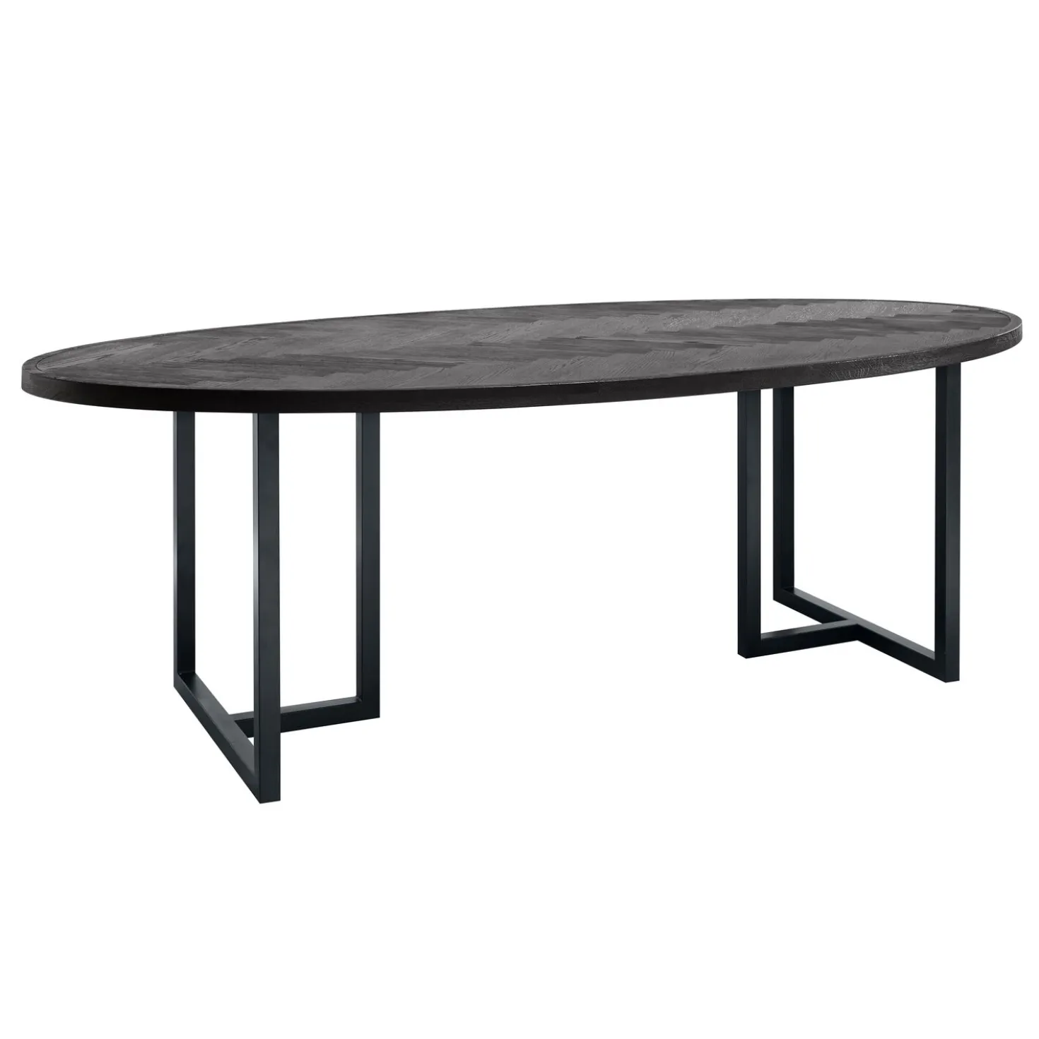 Ovale eettafel Vinito 230x110 eikenfineer zwart