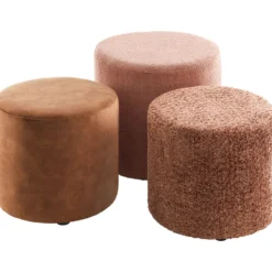 Poef Roby 40 cm bruin rond