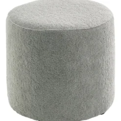 Poef Roby 40 cm grijs rond