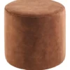 Poef Roby 40 cm velvet bruin rond