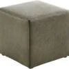 Poef Roby 40x40 cm microleder groen vierkant