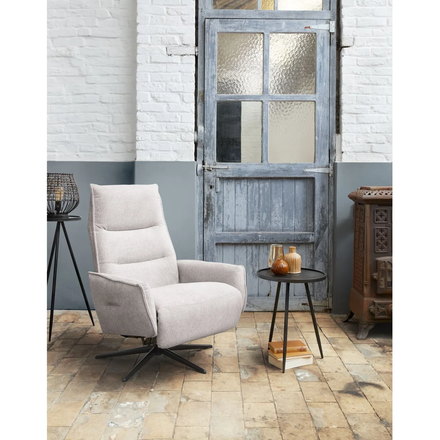 Relaxfauteuil Livo Handmatig verstelbaar lichtgrijs