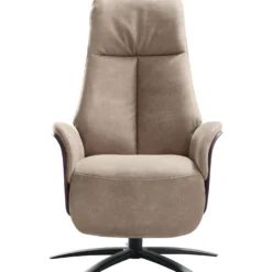 Relaxfauteuil Serio Beige donker hout premium comfort