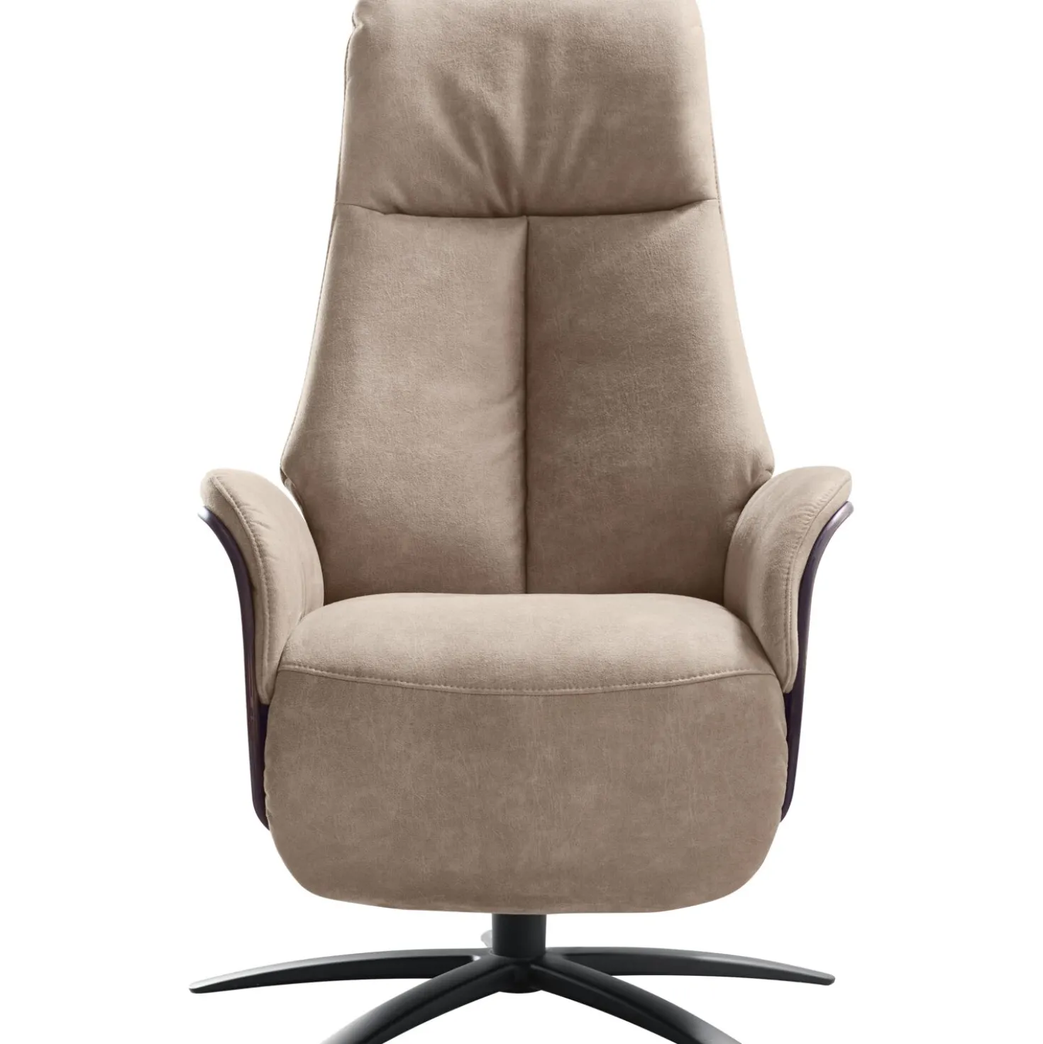 Relaxfauteuil Serio Beige donker hout premium comfort