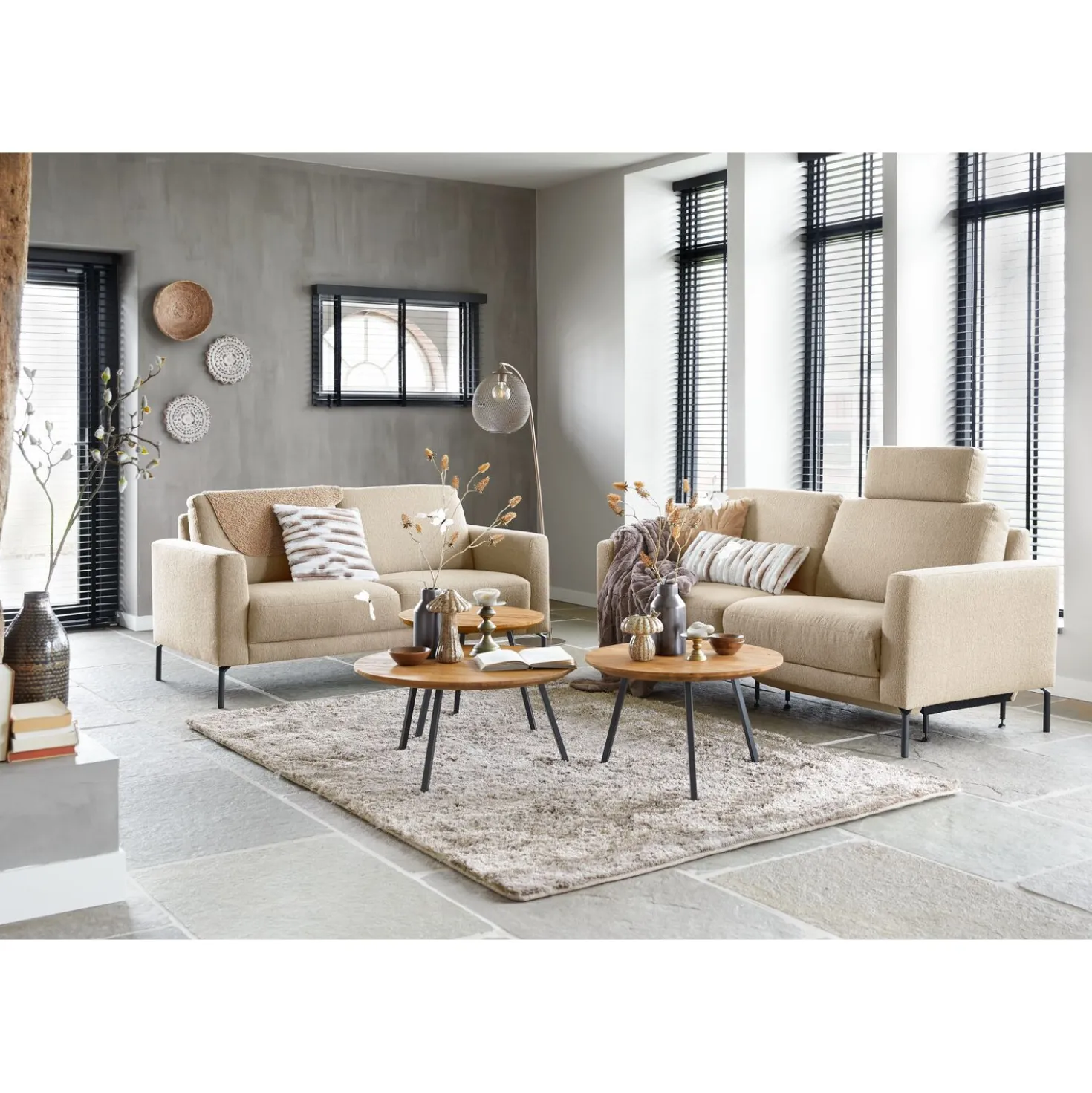 Salontafel Aska Teakhout 75 cm rond naturel brushed