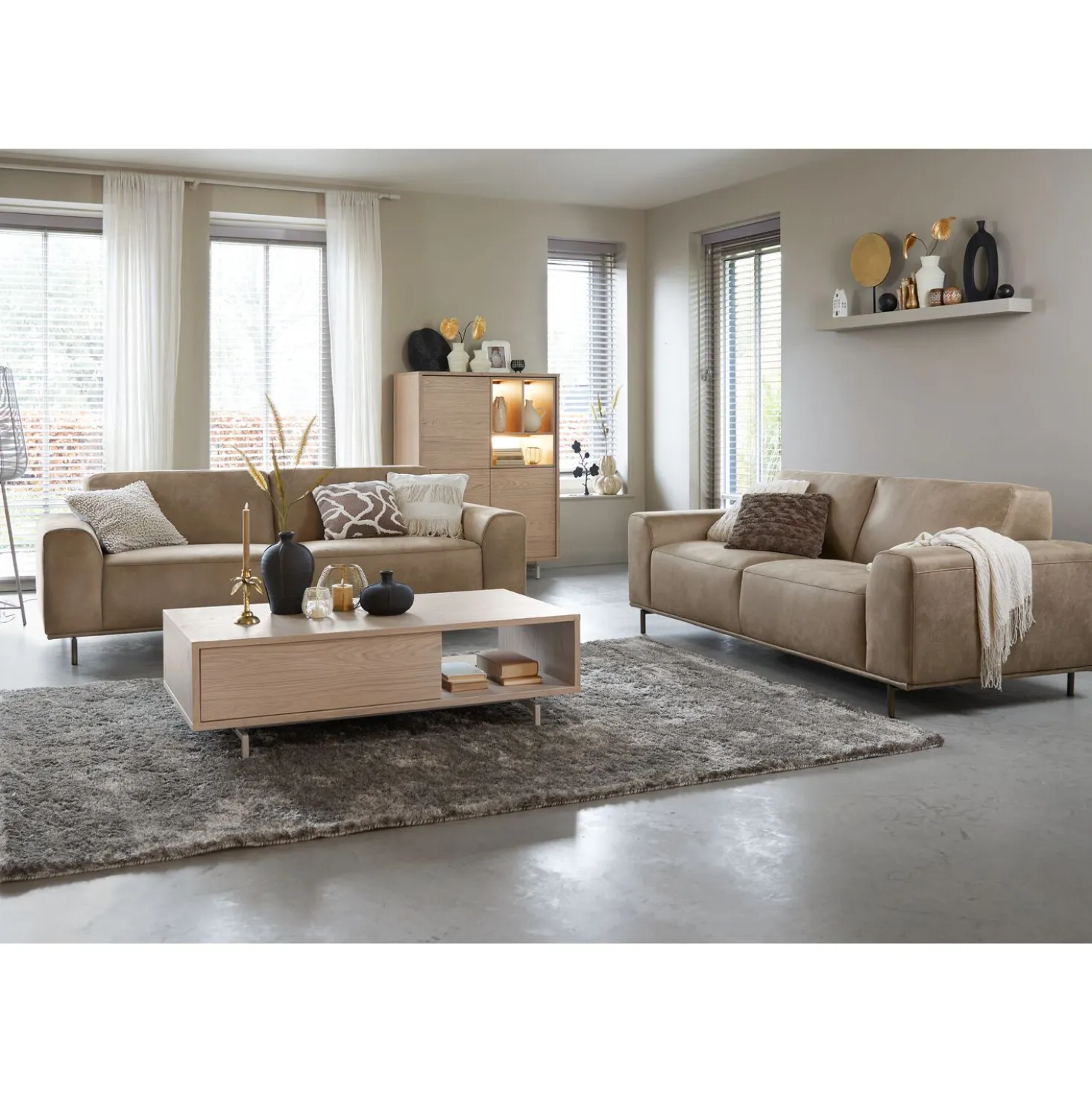 Salontafel Famosa 67x131 cm rechthoekig bruin