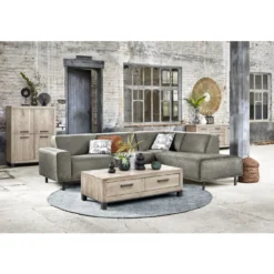 Salontafel HEVANO Eikenhout 65x132 cm rechthoekig moose