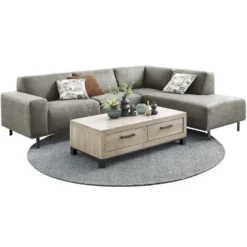 Salontafel HEVANO Eikenhout 65x132 cm rechthoekig moose