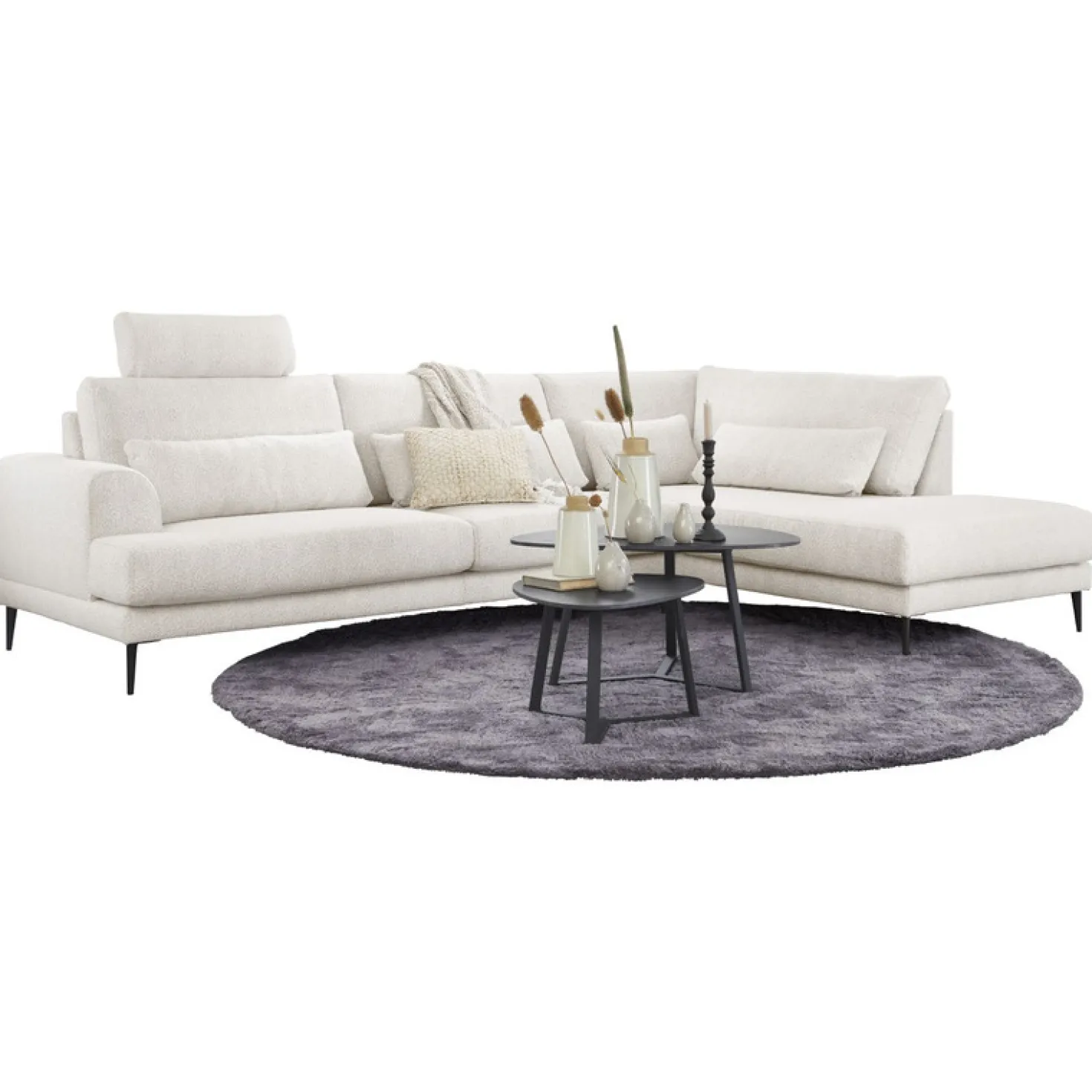 Salontafel Lineto 47x61 cm organisch zwart keramiek