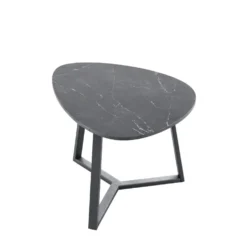 Salontafel Lineto 47x61 cm organisch zwart keramiek