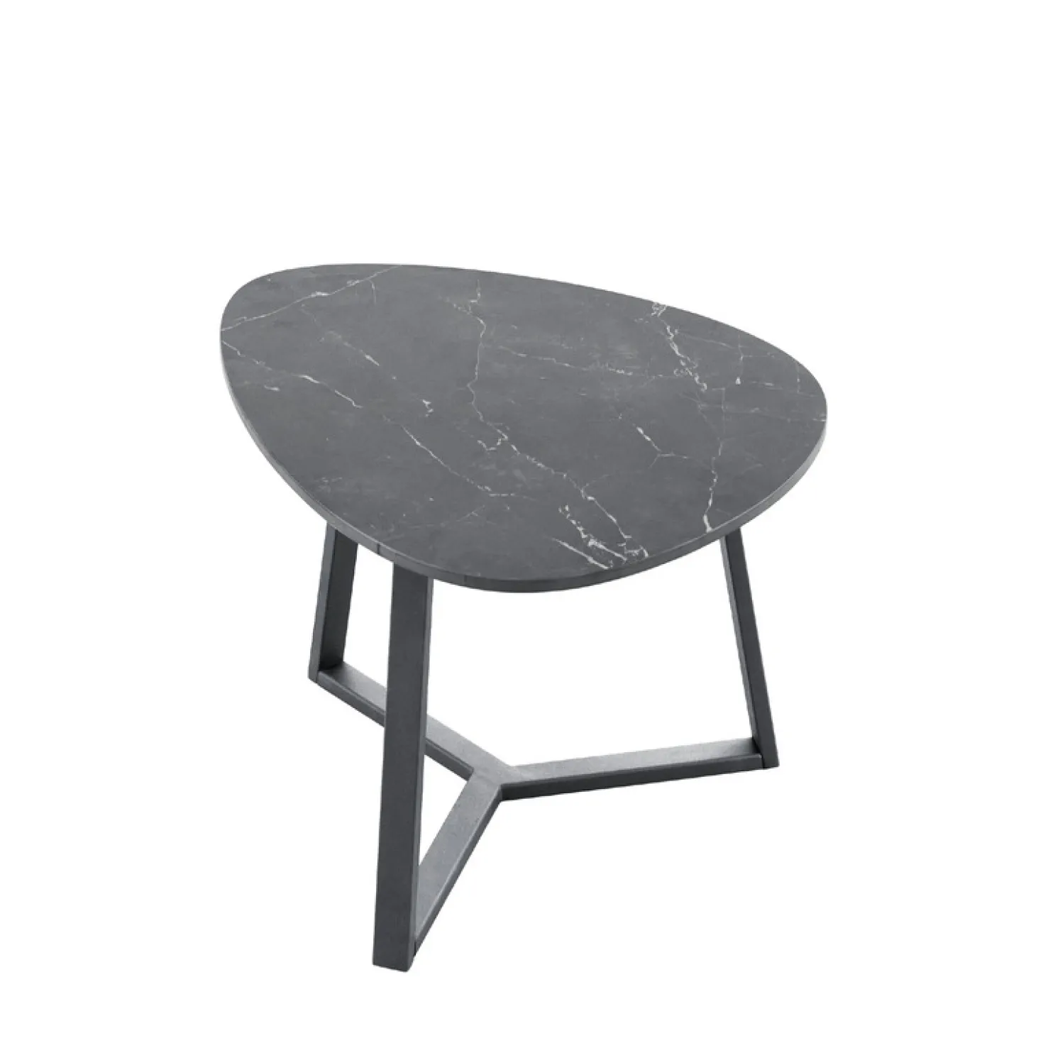 Salontafel Lineto 47x61 cm organisch zwart keramiek