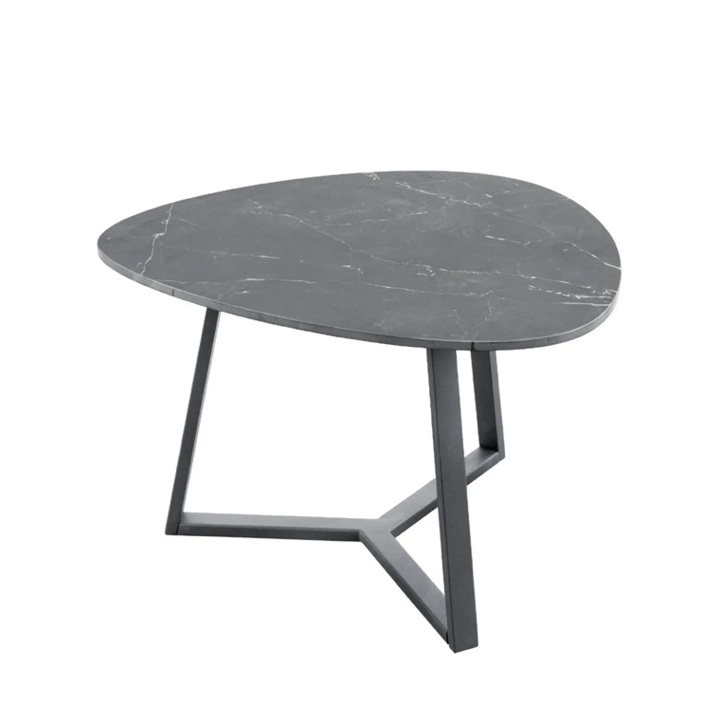 Salontafel Lineto 47x61 cm organisch zwart keramiek