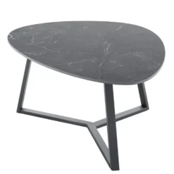 Salontafel Lineto 64x80 cm organisch zwart keramiek