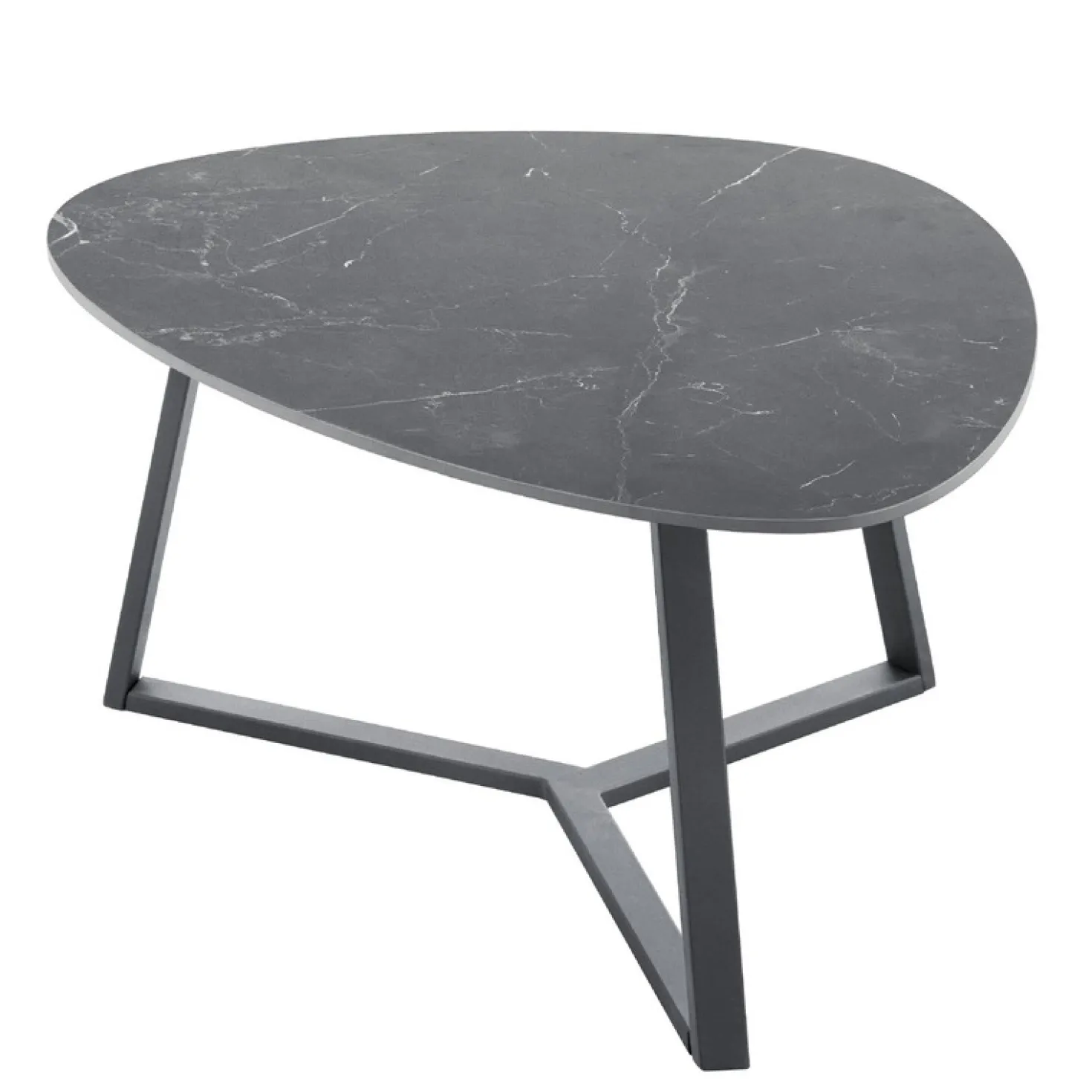 Salontafel Lineto 64x80 cm organisch zwart keramiek