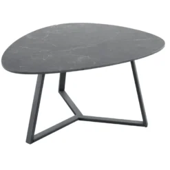 Salontafel Lineto 64x80 cm organisch zwart keramiek