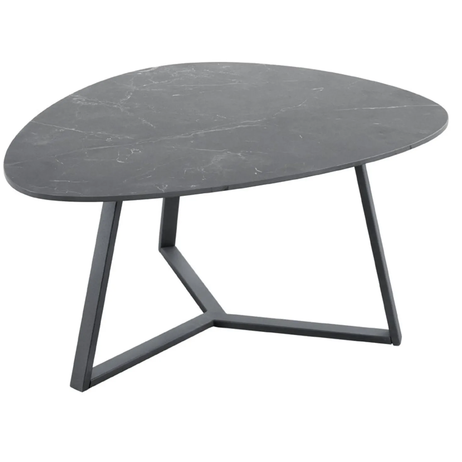 Salontafel Lineto 64x80 cm organisch zwart keramiek