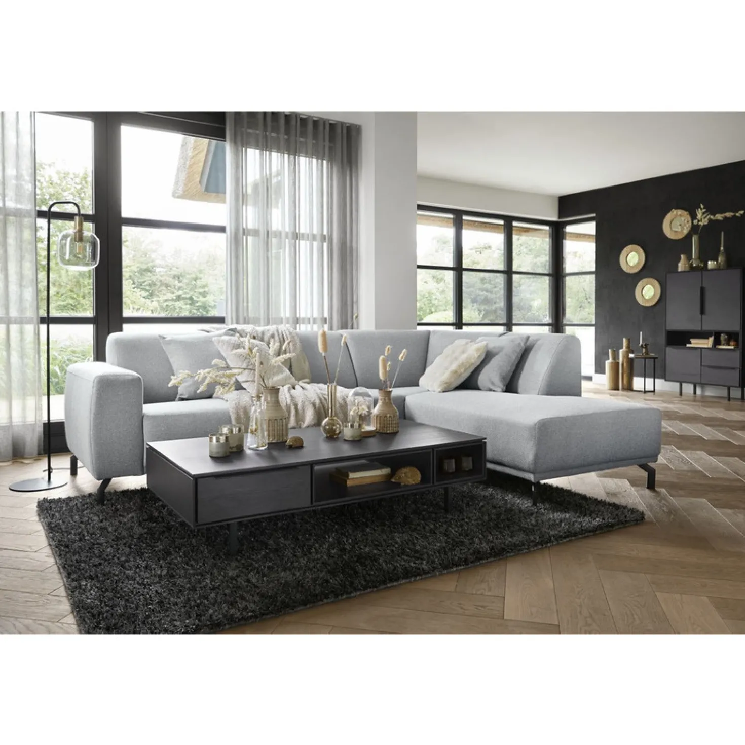 Salontafel Nero 67x135 cm rond noir