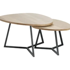 Salontafelset Locarnio 40 en 52 cm organisch fresh oak