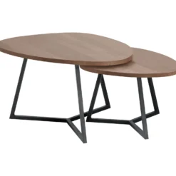 Salontafelset Locarnio 40 en 52 cm organisch dark mango