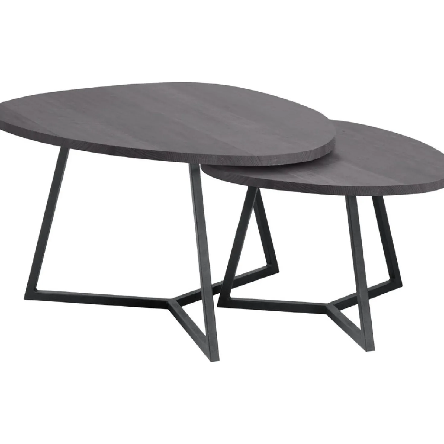 Salontafelset Locarnio 40 en 52 cm organisch zwart