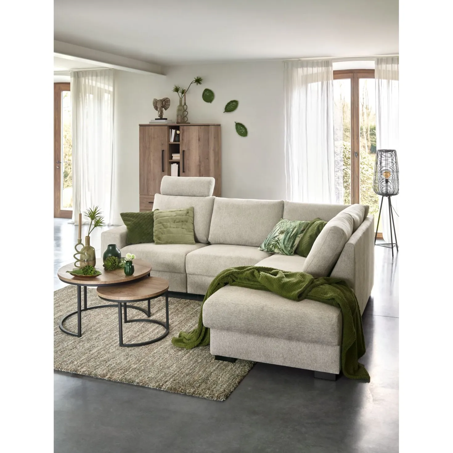 Salontafelset Lunata 55 en 75 cm rond barley