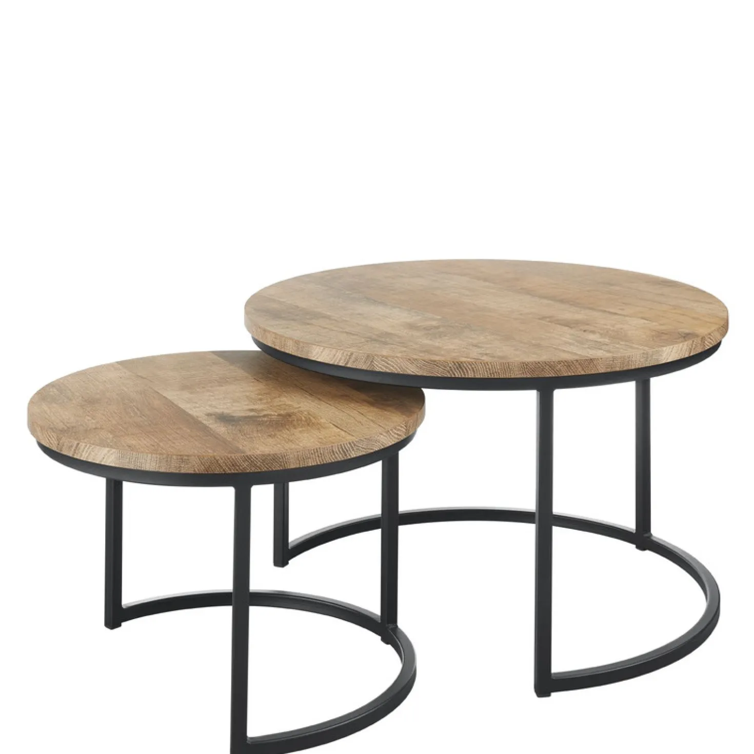 Salontafelset Lunata 55 en 75 cm rond oriënt