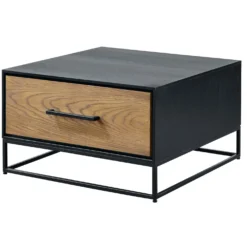 Salontafel Vinito (B65xL65) eiken fineer zwart/naturel